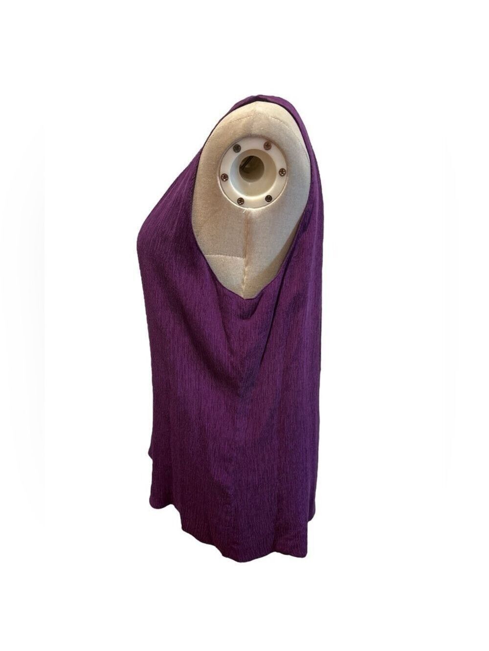 80s 2PC DANA BUCHMAN SILK PURPLE LUXURY GAUZE SHELL & OVERSIZED BLOUSE SZ 14 - Picture 7 of 9